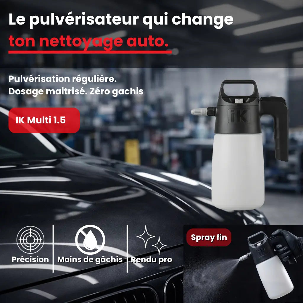 bouteille translucide pulvérisateur pression auto
