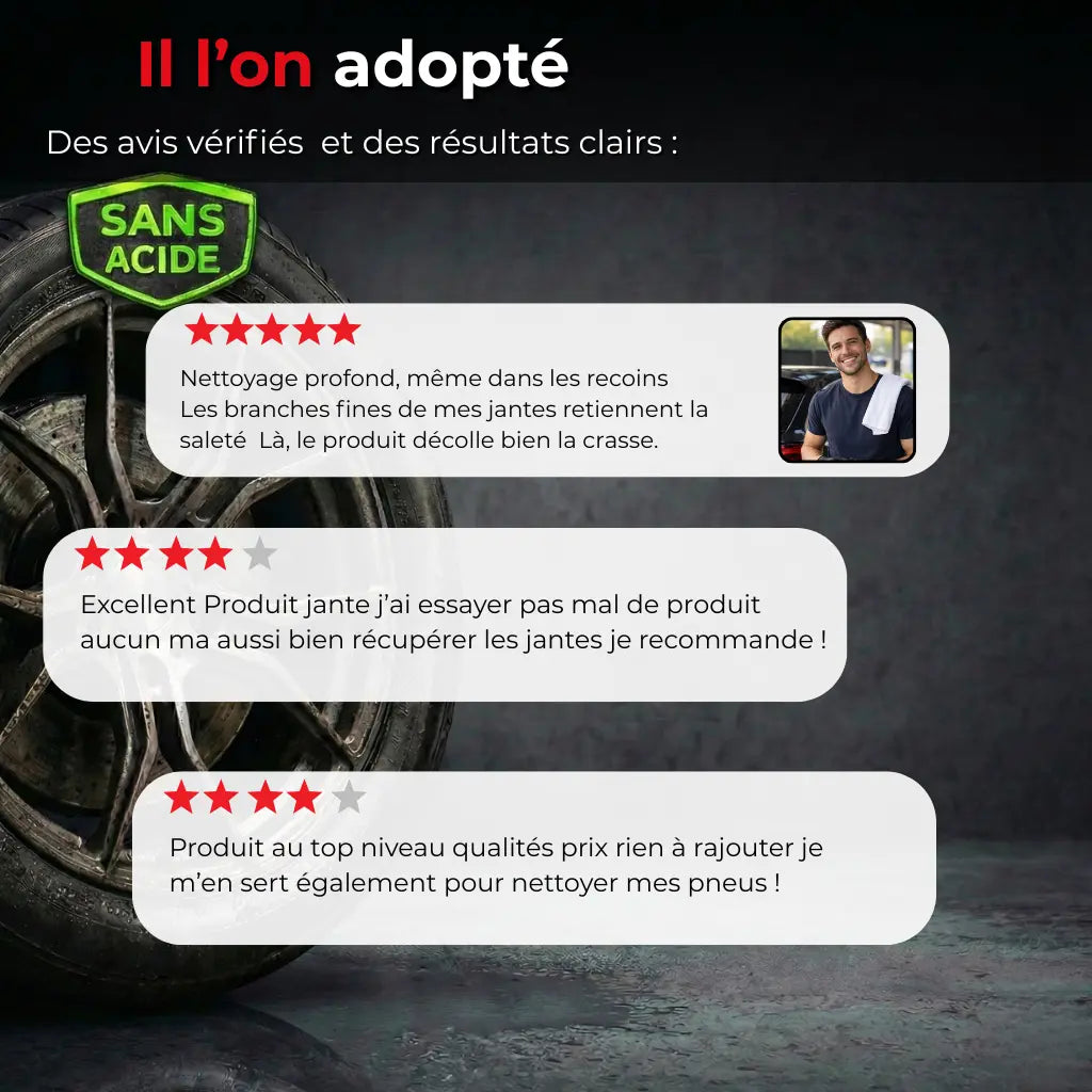 nettoyant jante voiture avant après résultat éclat