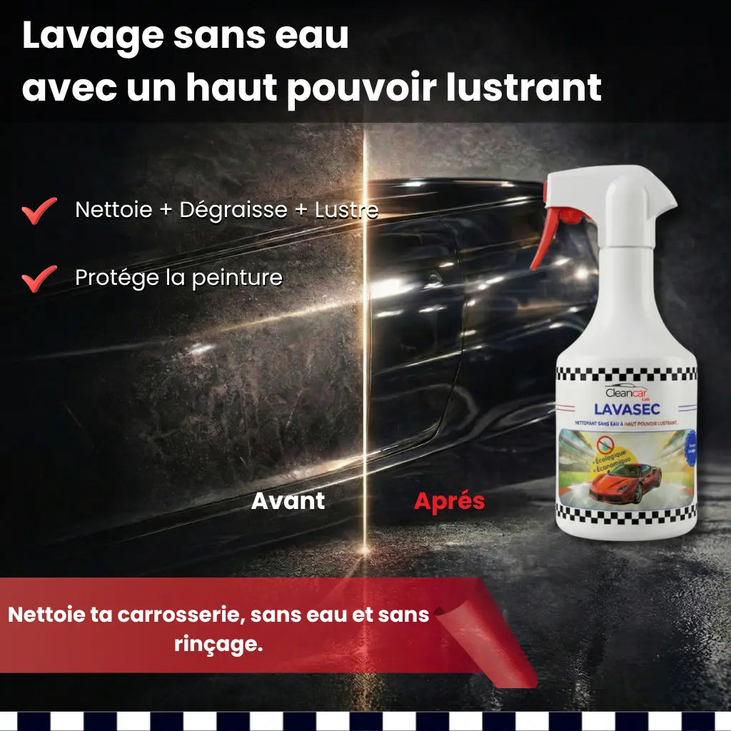 Nettoyant Voiture sans Eau Brillant - Lavasec Ma boutique