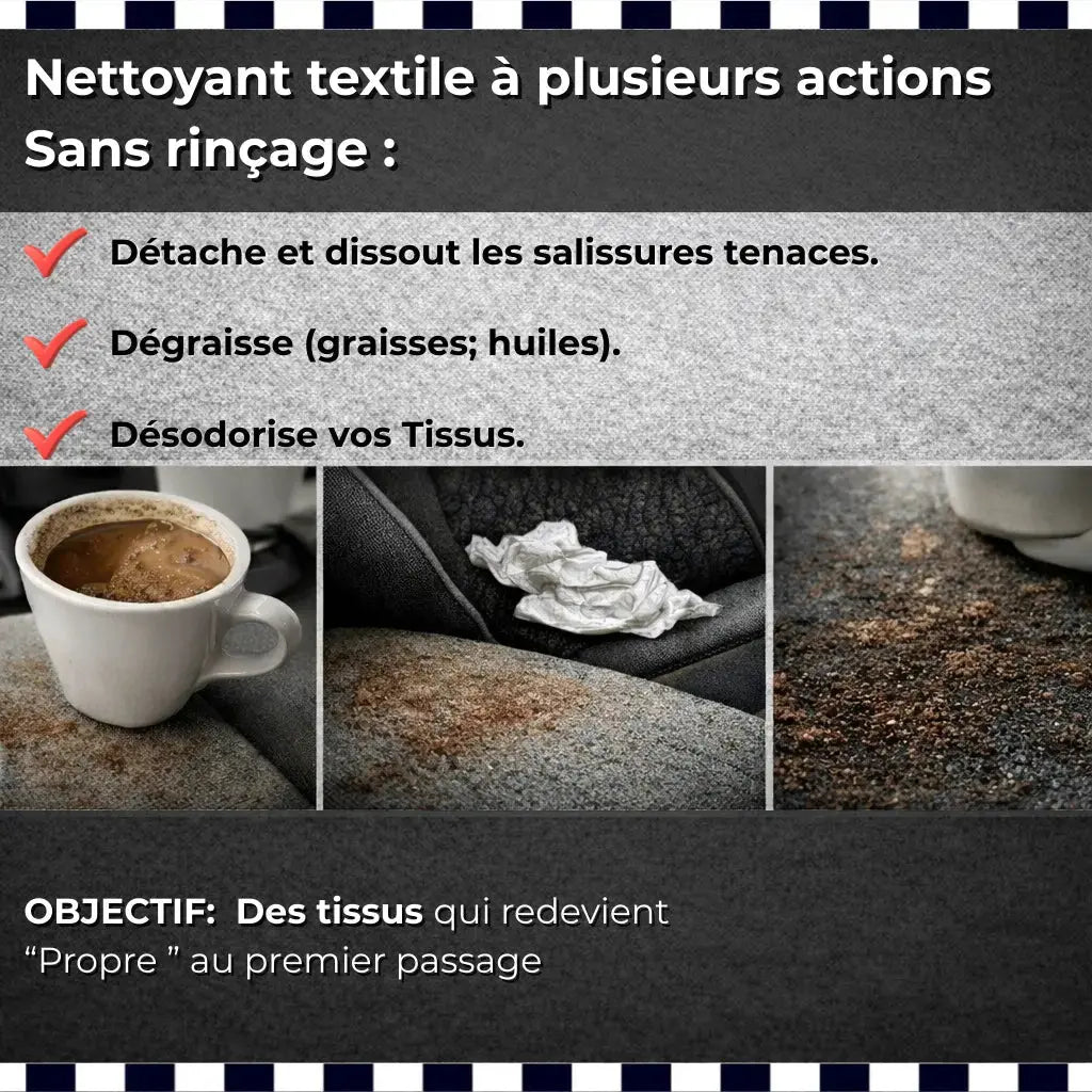 Nettoyant Détachant Tissus Voiture  & Moquettes Cleancar Lab