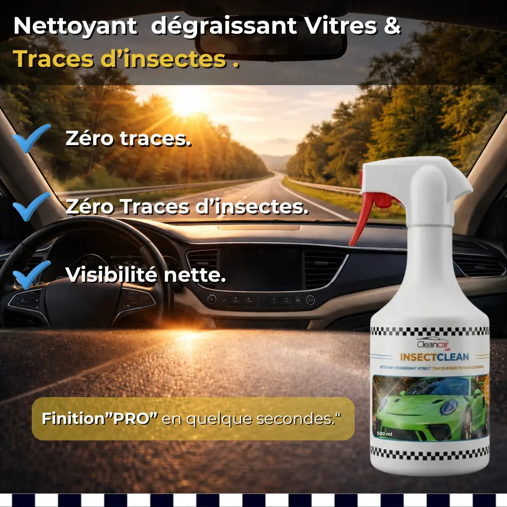 Nettoyant vitre traces d’insecte automobile - InsectClean Cleancar Lab