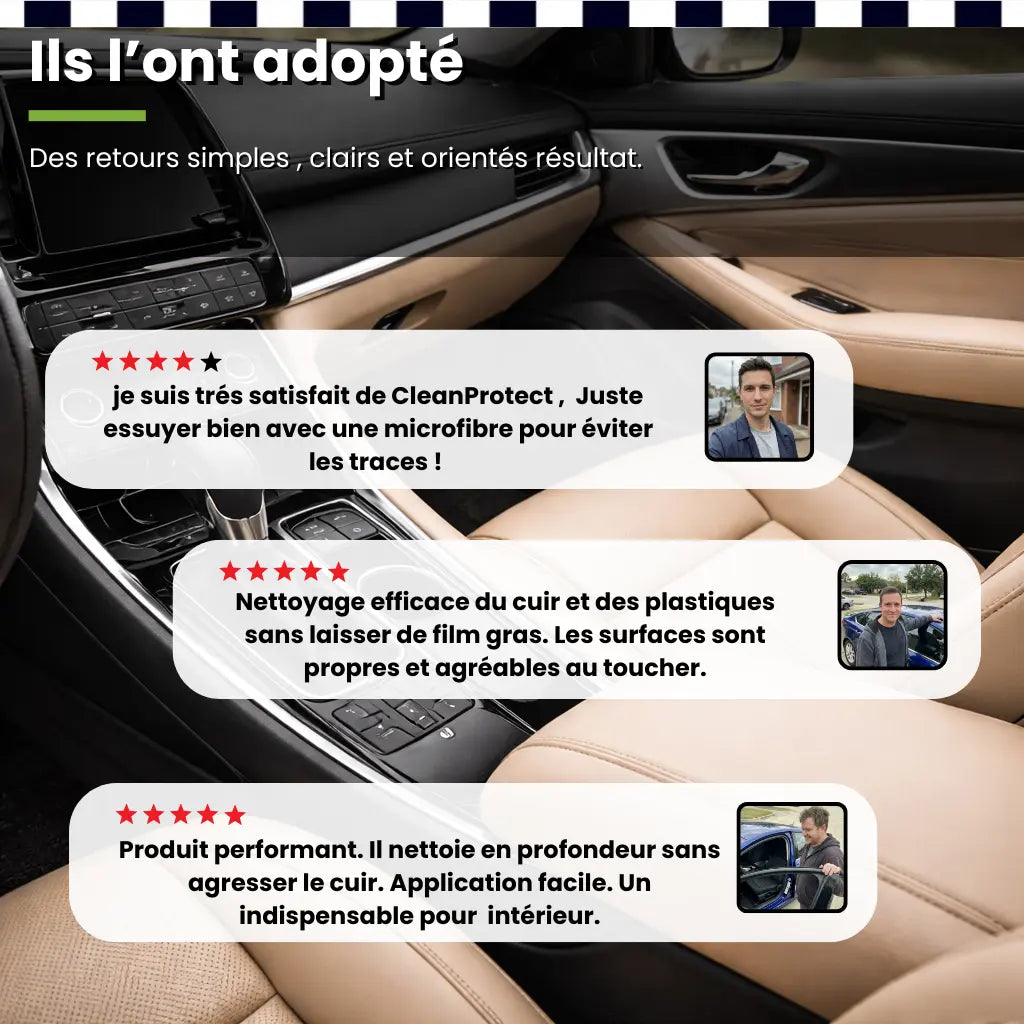 Nettoyant Rénovateur Cuir Plastique - Clean Protect + Cleancar Lab