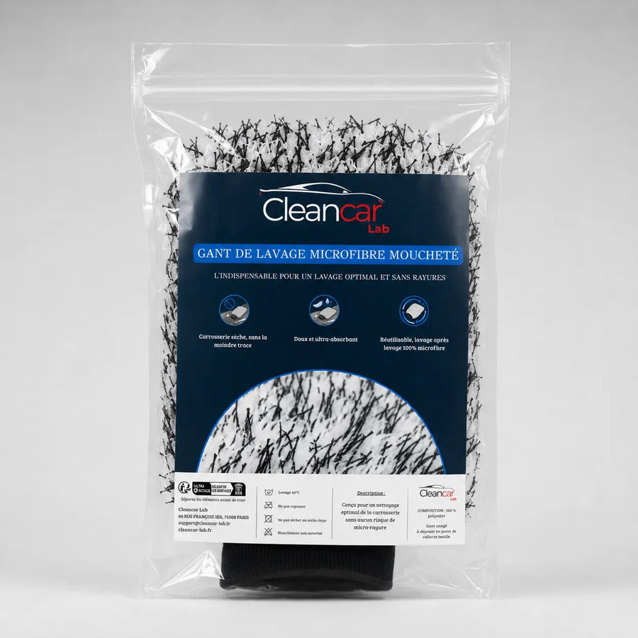 Gant Lavage Voiture Microfibre Haute Densité – Sans Rayures Cleancar Lab